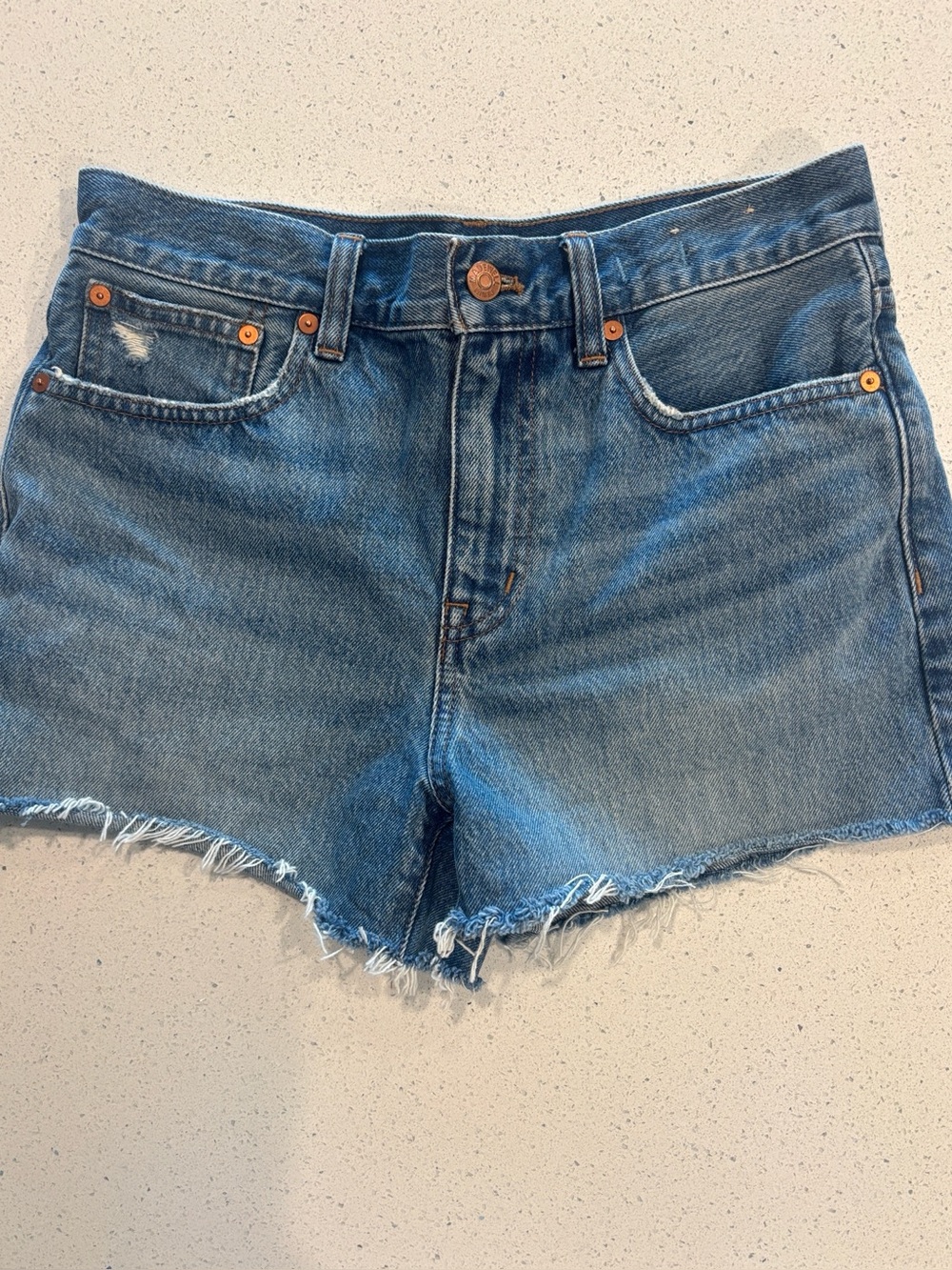 Madewell Distressed Blue Denim Cutoff Shorts Size 25